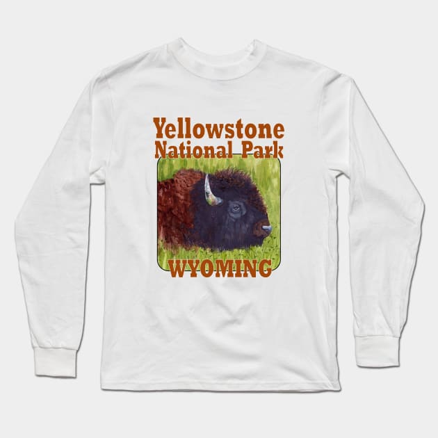 Yellowstone National Park, Bison Long Sleeve T-Shirt by MMcBuck